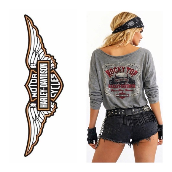 Harley-Davidson Tops - HARLEY DAVIDSON Grey Pigeon Forge Graphic Top